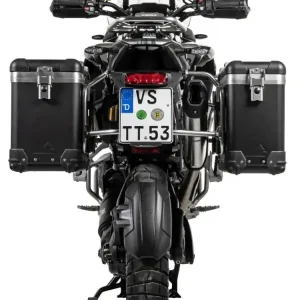 Szybka wysyłka Zestaw: kufry boczne czarne "And-Black" Zega Pro + stelaże srebrne Touratech Triumph Tiger 1200 (22-) [poj.: 31+38l]