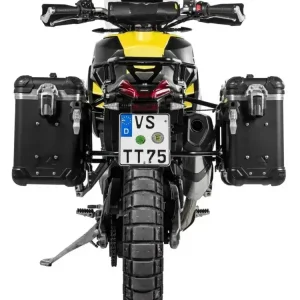 Rabat Zestaw: kufry boczne z anodowanego aluminium czarne "And-Black" Zega Evo + stelaże Touratech Aprilia Tuareg 660 (21-) [poj.: 31+38l]