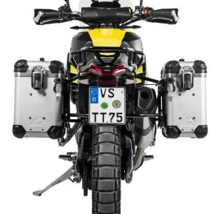 Zestaw: kufry boczne z anodowanego aluminium srebrne "And-S" Zega Evo + stelaże Touratech Aprilia Tuareg 660 (21-) [poj.: 31+38l] Tylko dziś