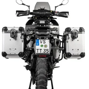 Obniżka ceny Zestaw: kufry boczne z anodowanego aluminium srebrne "And-S" Zega Evo + stelaże czarne Touratech Husqvarna Norden 901/ Expedition, KTM Adventure 890/ R/ 790/ R [poj.:38+45l]