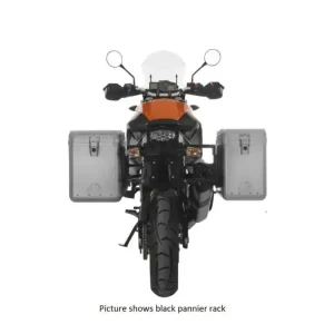 Zestaw: kufry boczne srebrne Zega Mundo + stelaże srebrne Touratech KTM Super Adventure 1290 (14-20)/ R/ S (17-20)/ T (17) Adventure 1190/ 1090/ 1050 [poj.: 38+45l] Wyprzedaż
