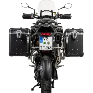 Rabat Zestaw: kufry boczne czarne "And-Black" Zega Evo + stelaże Touratech Triumph Tiger 1200 (22-) [poj.: 38+45l]