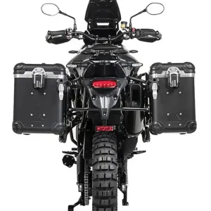 Zestaw: kufry boczne z anodowanego aluminium srebrne "And-Black" Zega Evo + stelaże czarne Touratech Triumph Tiger 900 Rally / Pro / GT / GT Pro (20-) [poj.: 38+45l] Cena promocyjna