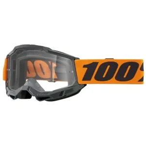 Darmowy zwrot Gogle motocyklowe 100% Accuri 2 Orange z przezroczystą szybką, czarno-pomarańczowe