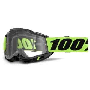 Gogle motocyklowe 100% Accuri 2 Enduro z szybką przezroczystą, czarno-żółte Rabat