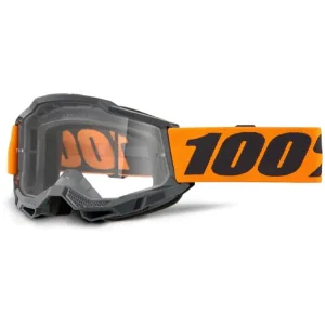 Gogle motocyklowe 100% Accuri 2 Enduro z szybką przezroczystą, czarno-pomarańczowe Oferta limitowana
