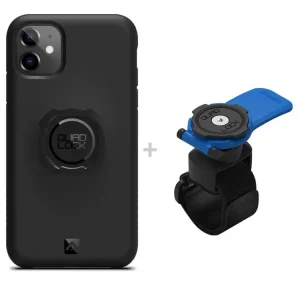 Wyprzedaż Zestaw: etui na telefon iPhone 11 + uchwyt Quad Lock montowany za pomocą paska z szybkozłączką
