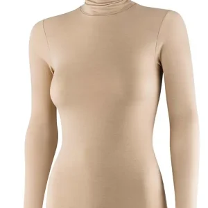 Wysoka jakość Koszulka damska z golfem Brubeck Comfort Merino beżowa