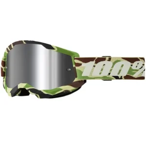 Gogle motocyklowe 100% Strata 2 War Camo z szybką lustrzaną zielono-brązowe Zamów teraz