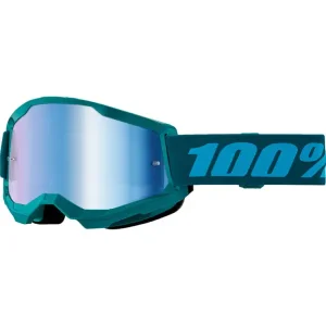 Gogle motocyklowe 100% Strata 2 Stone z szybką lustrzaną niebieskie Super okazja