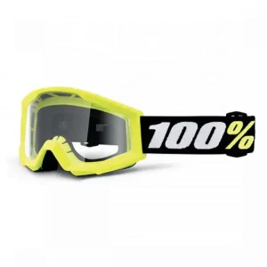 Gogle motocyklowe dziecięce 100% Strata Mini z przezroczystą szybką żółto-czarne Premium