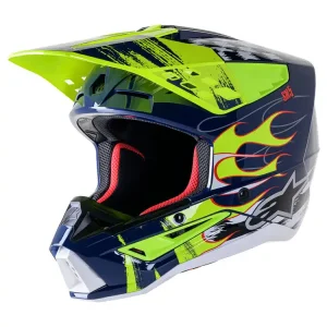 Hit cenowy Kask enduro Alpinestars MX Supertech M5 Rash niebiesko-biało-żółty