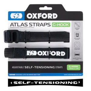 Bezpieczna płatność Pasy mocujące bagaż Oxford Atlas G-Hook czarne [26 mm x 1.2 m]