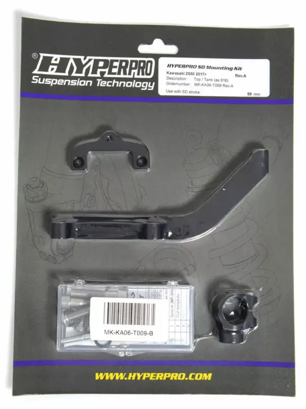 Zestaw mocujący amortyzator skrętu Hyperpro Kawasaki Z650 (17-19) czarny Nowość