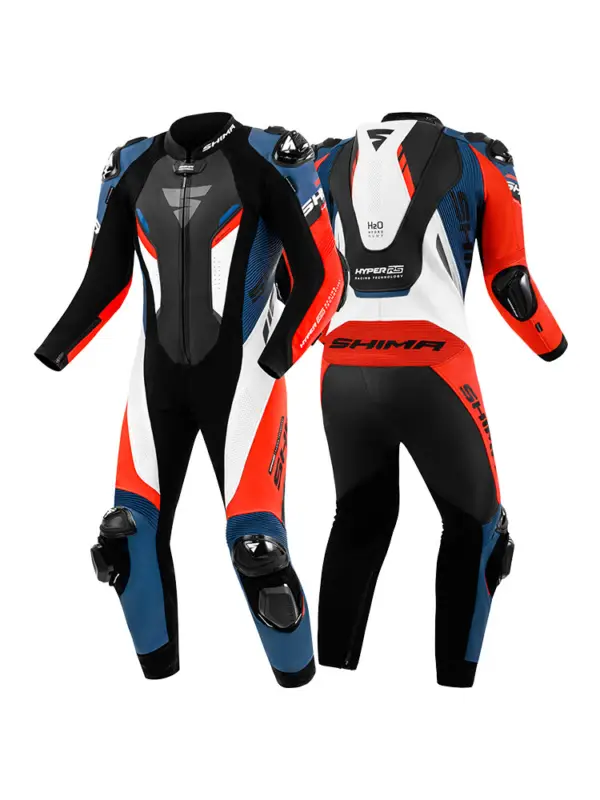 Kombinezon motocyklowy jednoczęściowy Shima Hyper RS biało-niebieski Rabat