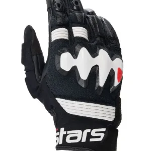 Rękawice motocyklowe skórzane Alpinestars Halo czarno-białe Bezpieczne zakupy