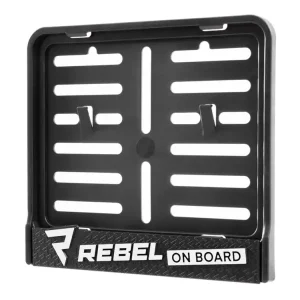 Dostępne od ręki Ramka na tablicę rejestracyjną Rebelhorn Rebel On Board czarna