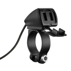 Szybka wysyłka Podwójna, wodoodporna ładowarka USB Lampa Usb-Fix Trek z mocowaniem do kierownicy motocykla [szybkie ładowanie; 5400 mA; 12/24 V]