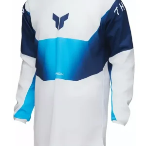 Ograniczona ilość Bluza enduro dziecięca Thor Launchmode Storm biało-niebieska