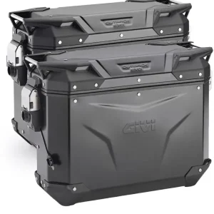 Zestaw kufrów bocznych aluminiowych GIVI Trekker Outback EVO Smart asymetrycznych, czarnych z 3 wkładkami SLR [poj.: prawy 33 l, lewy: 37 l] Popularny