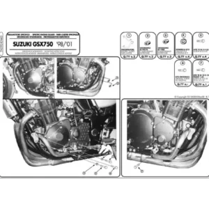 Rabat Gmole silnika Kappa Suzuki GSF 600 Bandit/ S (00-04)/ GSF 600 Bandit/ S (96-99)/ GSX 750 (98-02) czarne