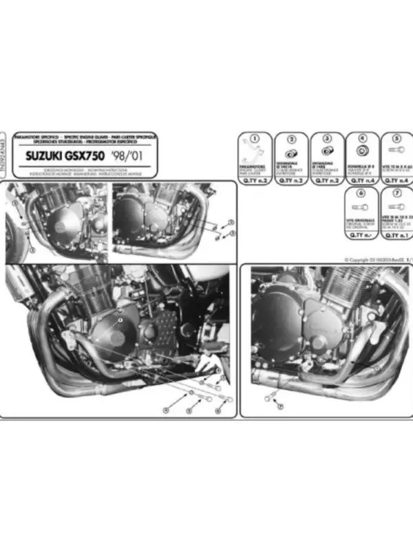 Rabat Gmole silnika Kappa Suzuki GSF 600 Bandit/ S (00-04)/ GSF 600 Bandit/ S (96-99)/ GSX 750 (98-02) czarne