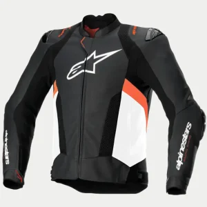 Wyjątkowa oferta Kurtka motocyklowa skórzana Alpinestars Missile V3 Air czarno-biało-czerwona