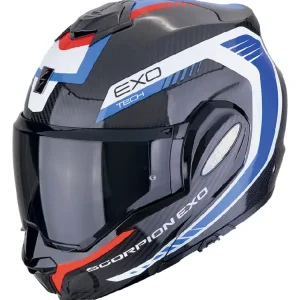 Kask szczękowy Scorpion Exo-Tech Evo Carbon Cosy czarno-niebiesko-czerwony Okazja
