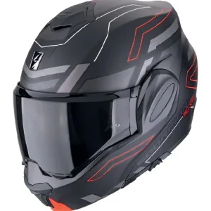 Kask szczękowy Scorpion Exo-Tech Evo Conquer czarno-czerwony matowy Darmowy zwrot