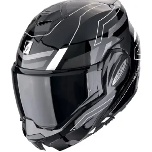 Kask szczękowy Scorpion Exo-Tech Evo Conquer czarno-biały Okazja