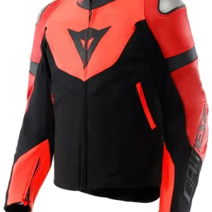 Cena promocyjna Kurtka motocyklowa skórzana Dainese Iperattiva czerwono-czarna