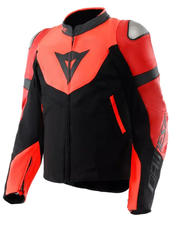 Cena promocyjna Kurtka motocyklowa skórzana Dainese Iperattiva czerwono-czarna