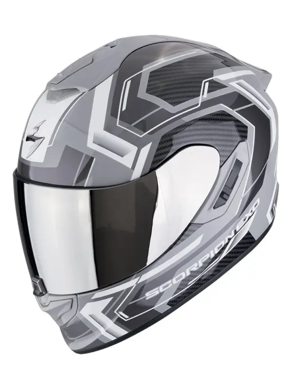 Kask integralny Scorpion Exo-1400 Evo II Air Linart szaro-biały Wyprzedaż