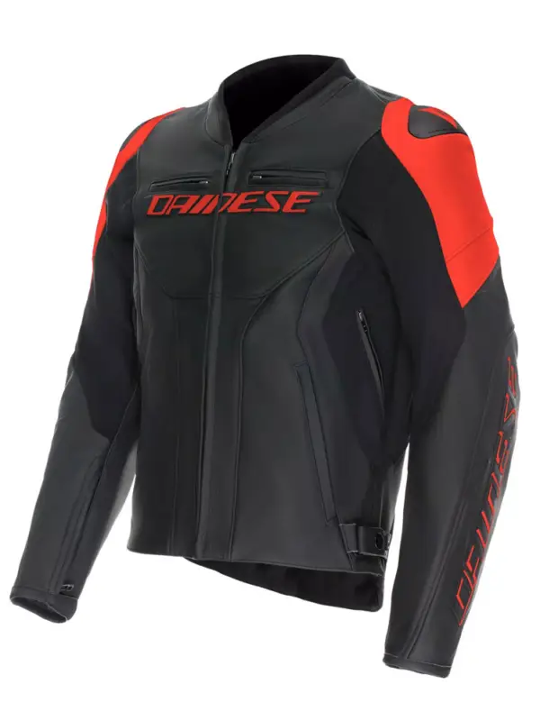 Kurtka motocyklowa skórzana Dainese Racing 5 czarno-czerwona Wybór klientów