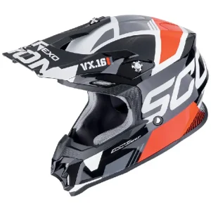 Kask enduro Scorpion VX-16 Evo Air Analog czarno-czerwony Szybka wysyłka