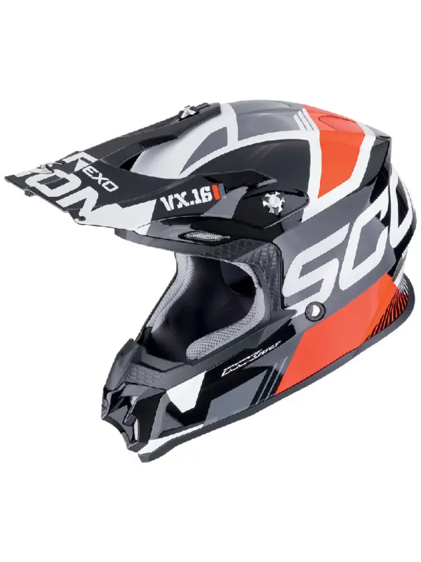 Kask enduro Scorpion VX-16 Evo Air Analog czarno-czerwony Szybka wysyłka