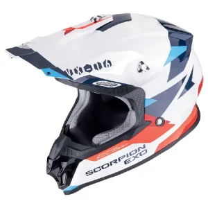 Ograniczona ilość Kask enduro Scorpion VX-16 Evo Air Rod biało-czerwono-niebieski
