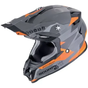 Kask enduro Scorpion VX-16 Evo Air Rod szaro-pomarańczowy Obniżka ceny