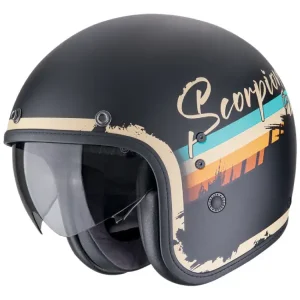 Ostatnie sztuki Kask otwarty Scorpion Belfast Evo Adonis czarno-beżowy matowy