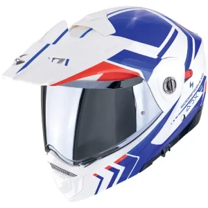 Premium Kask adventure Scorpion ADX-2 Lewis biało-niebiesko-czerwony