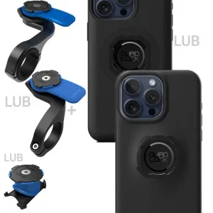 Łatwy zwrot Zestaw rowerowy: etui na telefon iPhone 16 Pro Max + mocowanie Quad Lock