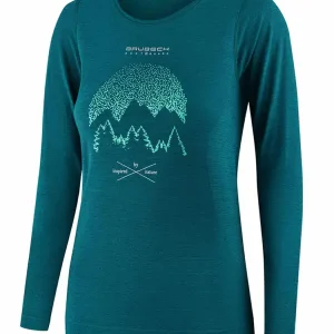 Koszulka termoaktywna damska z długim rękawem Brubeck Outdoor Wool Pro zielona Bestseller