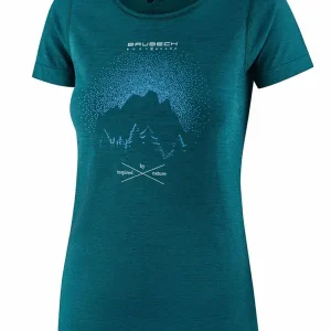 Koszulka termoaktywna damska z krótkim rękawem Brubeck Outdoor Wool Pro zielona Tani