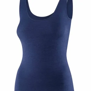 Koszulka damska bez rękawów Brubeck Comfort Merino niebieska Oferta czasowa