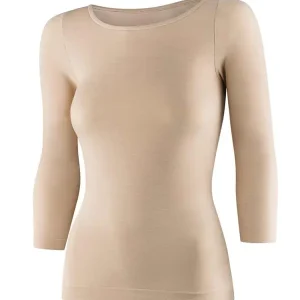 Koszulka damska z rękawem 3/4 Brubeck Comfort Merino beżowa Tylko do końca tygodnia