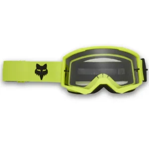 Gogle motocyklowe Fox Main Core z przezroczystą szybą, fluo-czarne Tylko do końca tygodnia