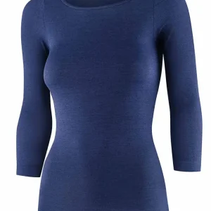 Tylko do końca tygodnia Koszulka damska z rękawem 3/4 Brubeck Comfort Merino niebieska