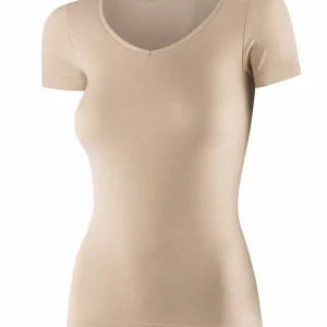 Wyjątkowa oferta Koszulka damska z krótkim rękawem Brubeck Comfort Merino beżowa