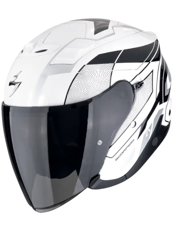 Kask otwarty Scorpion EXO-Z1 Vue biało-czarno-srebrny Promocja
