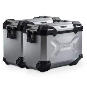 Nowy Zestaw: kufry boczne + stelaże TRAX ADV SW-Motech BMW R 1300 GS Adventure (24-) srebrne [poj.: 2 x 45 L]